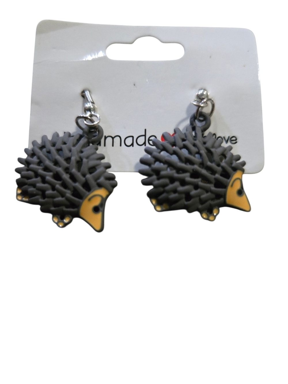 Cute Hedgehog Dangle Earrings Handmade